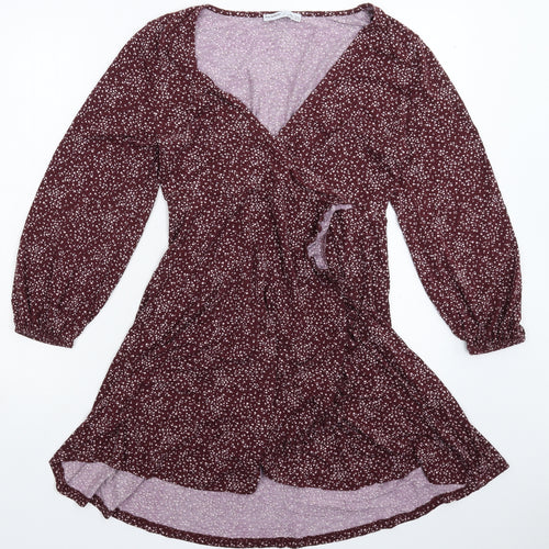 Pull&Bear Womens Grey Floral  Fit & Flare  Size L