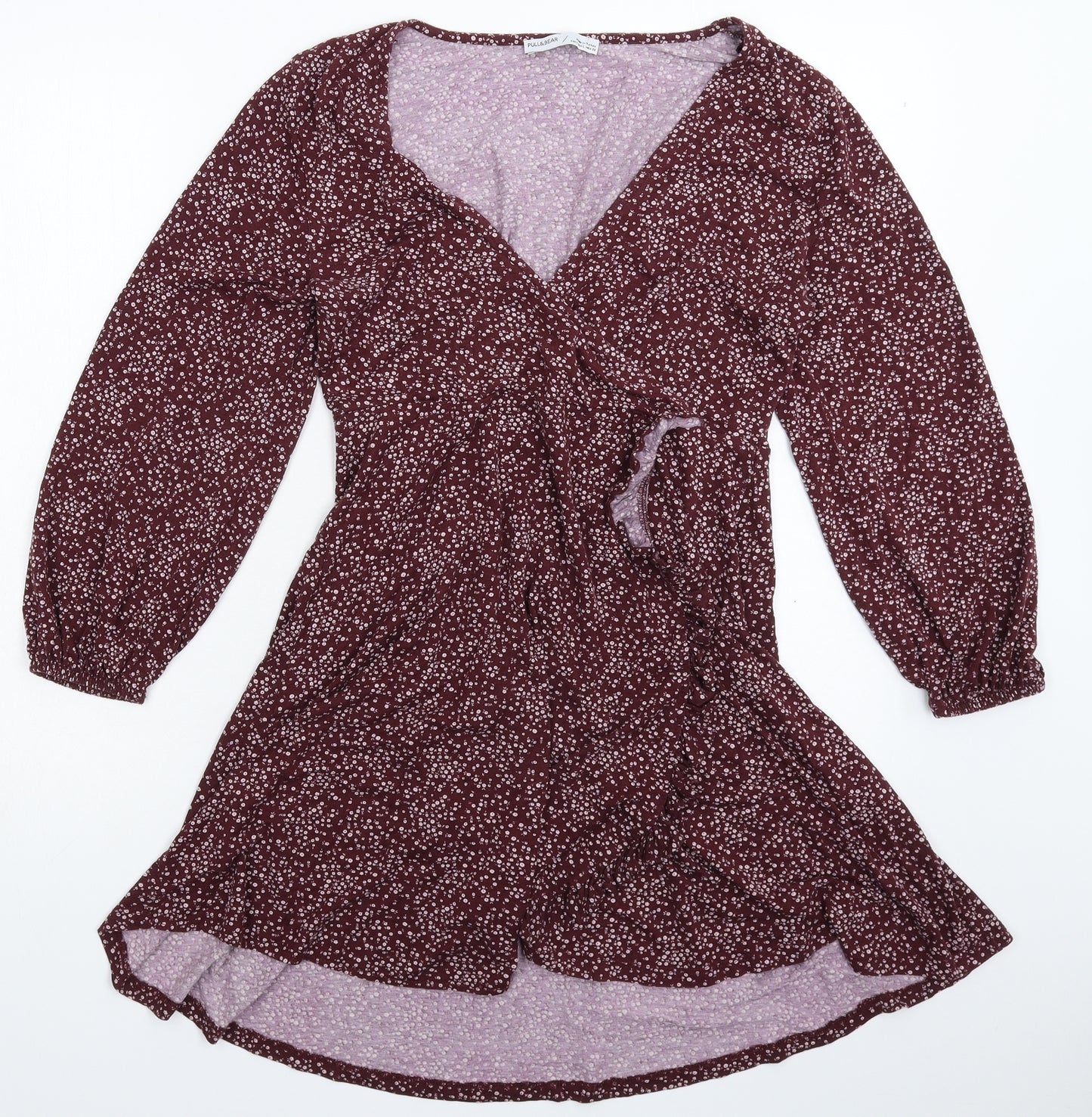 Pull&Bear Womens Grey Floral  Fit & Flare  Size L