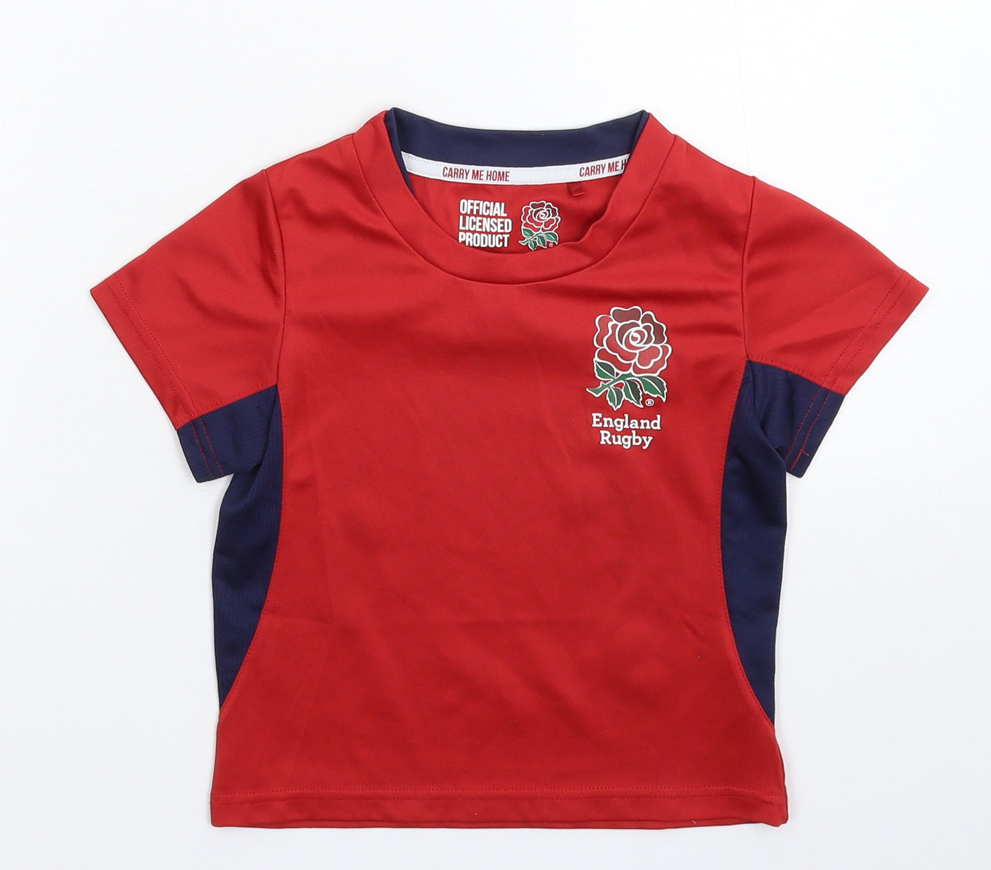 England Rugby Boys Red   Jersey T-Shirt Size 3-4 Years