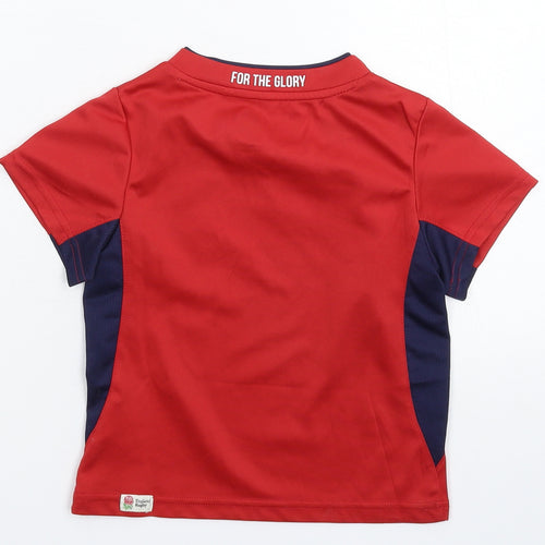 England Rugby Boys Red   Jersey T-Shirt Size 3-4 Years