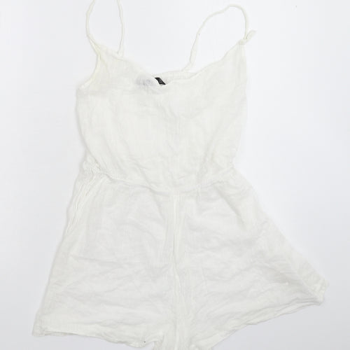 Boohoo Womens White   Jumpsuit One-Piece Size 10 L3 in