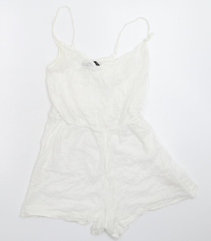 Boohoo Womens White Jumpsuit One-Piece Size 10 L3 in