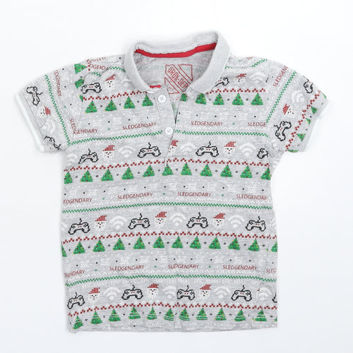 Matalan Boys Grey   Basic Polo Size 5 Years  - Christmas
