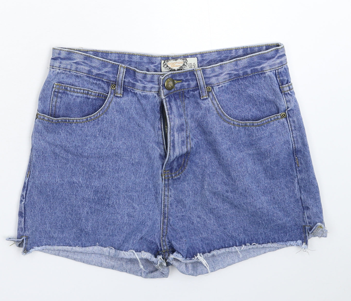 Boohoo Womens Blue  Denim Hot Pants Shorts Size 12