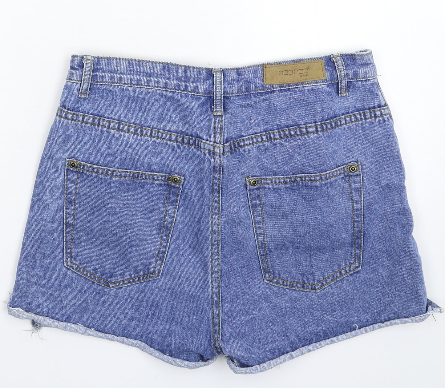 Boohoo Womens Blue  Denim Hot Pants Shorts Size 12