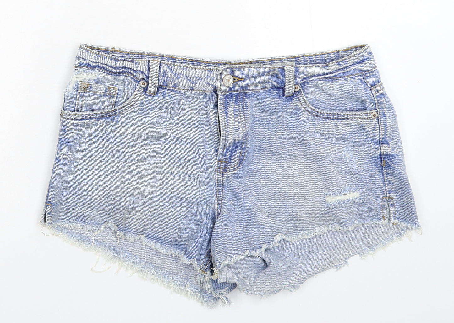 New Look Womens Blue  Denim Hot Pants Shorts Size 12