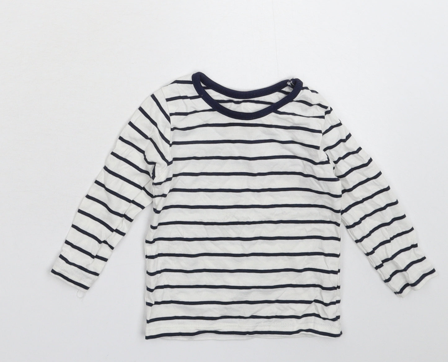 George Baby White Striped  Basic T-Shirt Size 12-18 Months