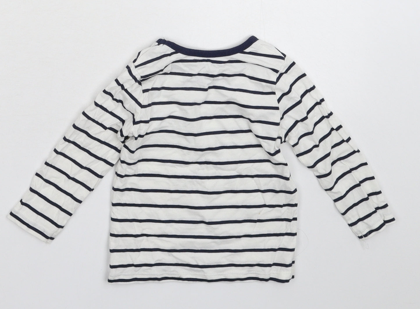George Baby White Striped  Basic T-Shirt Size 12-18 Months