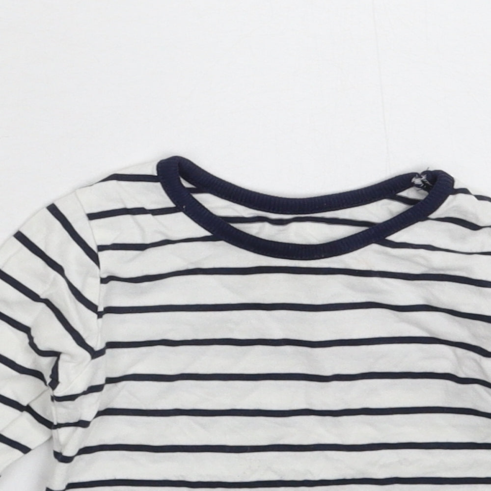 George Baby White Striped  Basic T-Shirt Size 12-18 Months