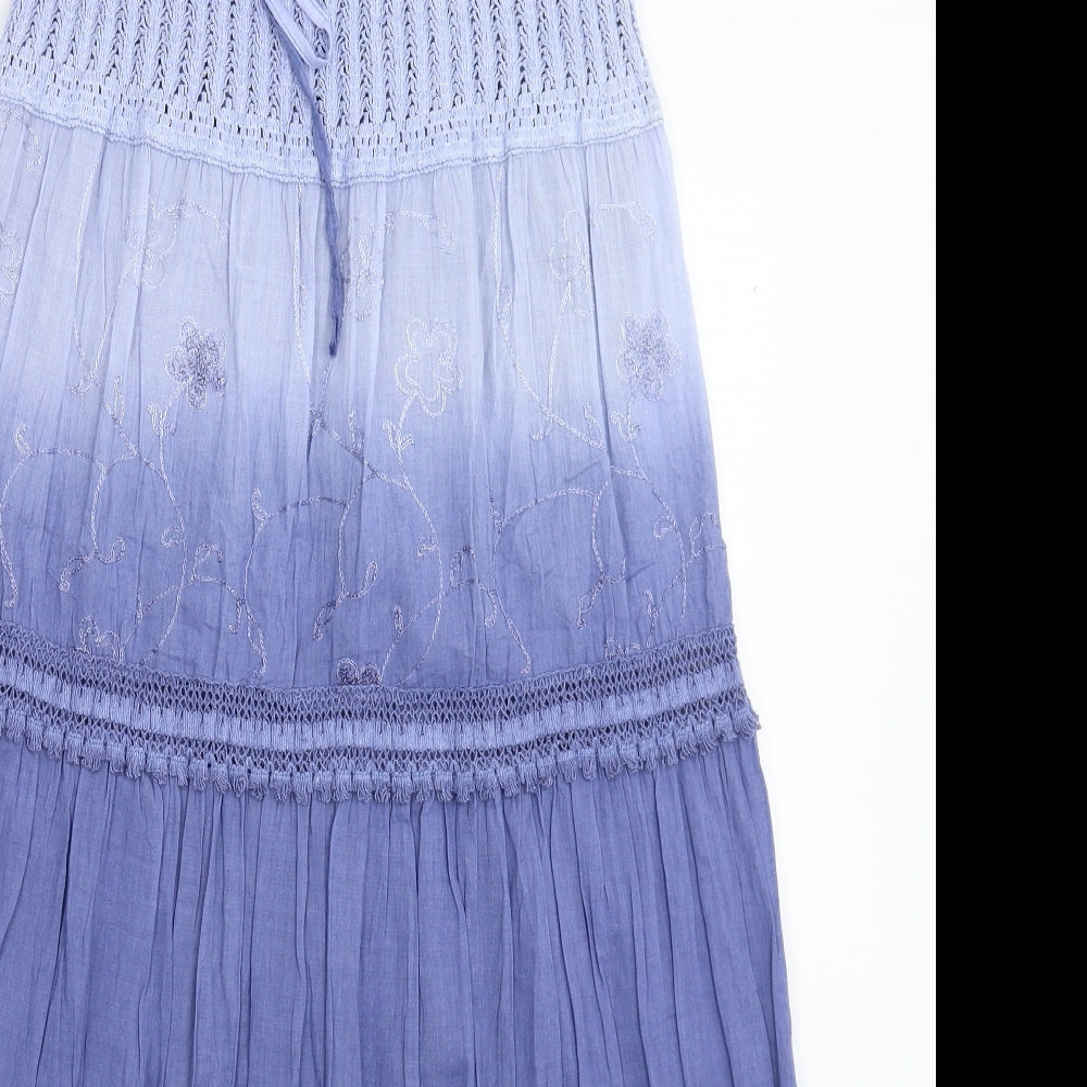 Miss Paris Womens Blue   Maxi Skirt Size 30 in