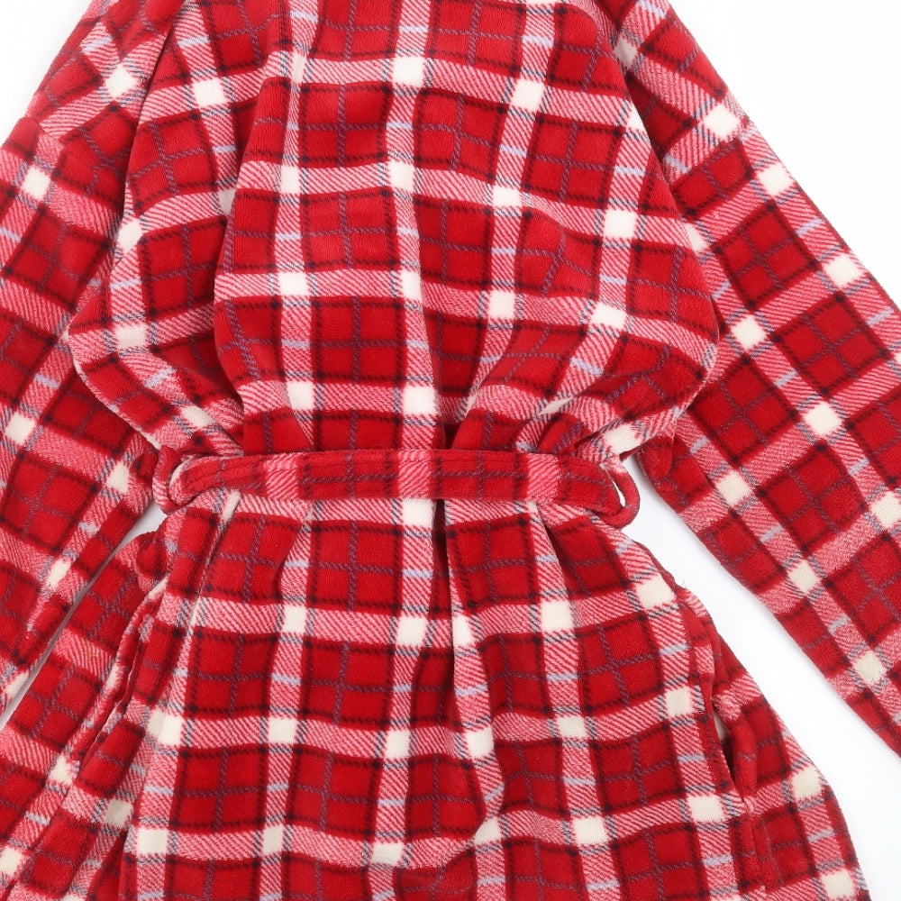 Marks and Spencer Womens Red Check  Top Robe Size 12