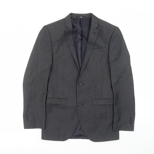 NEXT Mens Grey Striped  Jacket Suit Jacket Size 34