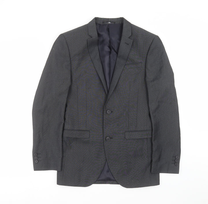 NEXT Mens Grey Striped  Jacket Suit Jacket Size 34