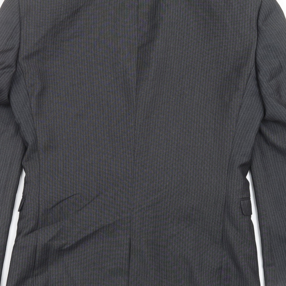 NEXT Mens Grey Striped  Jacket Suit Jacket Size 34