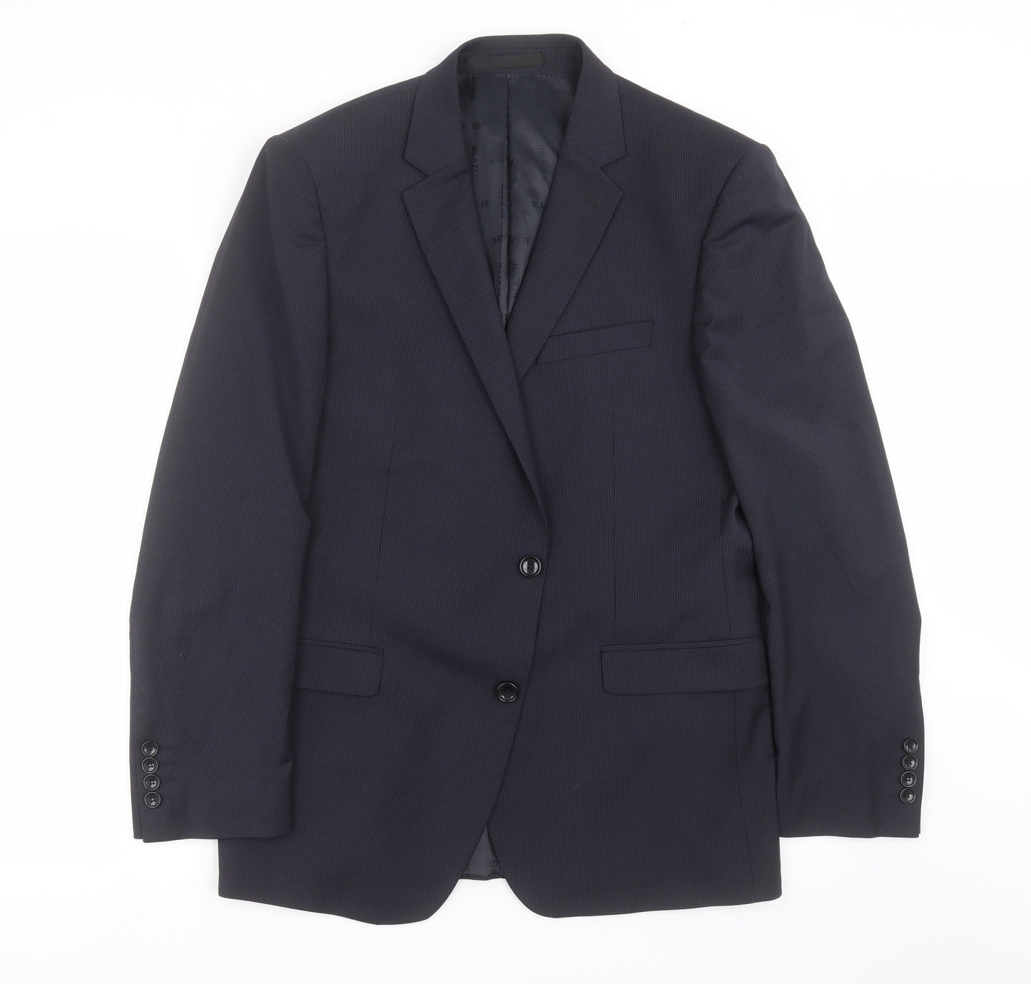 Blazer Mens Blue Striped  Jacket Suit Jacket Size 40