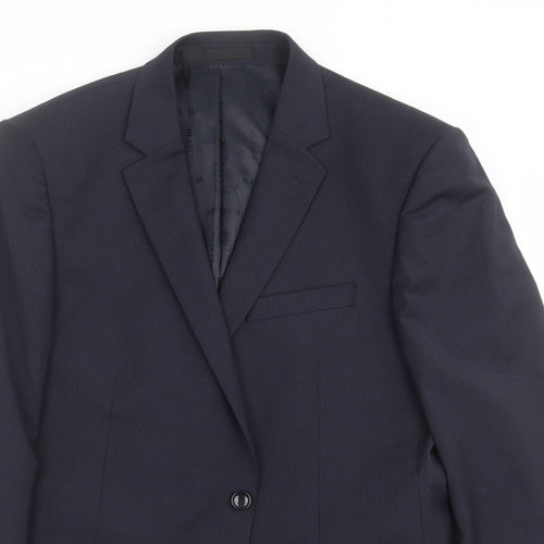 Blazer Mens Blue Striped  Jacket Suit Jacket Size 40