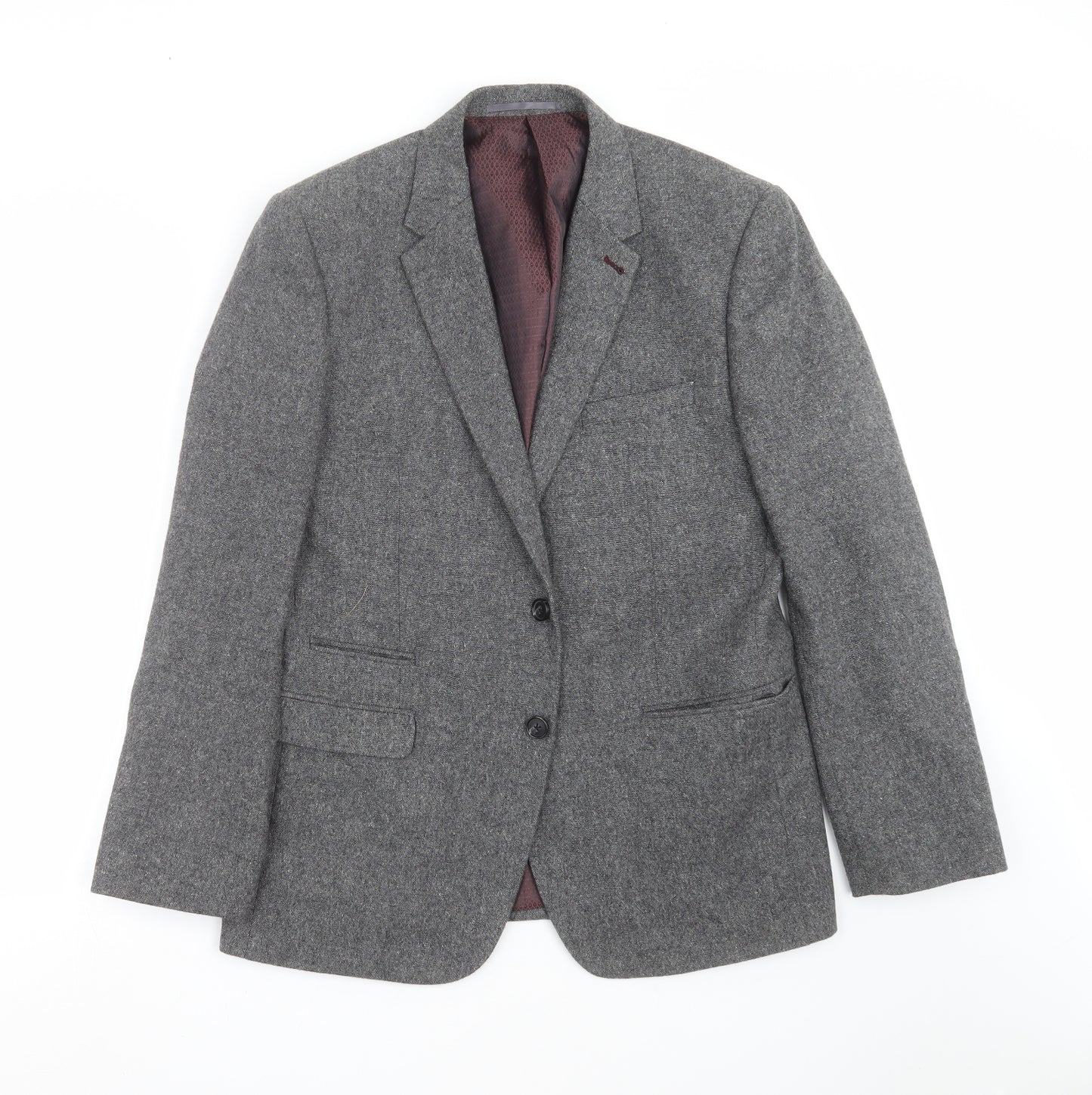 Fellini Mens Grey   Jacket Suit Jacket Size 40