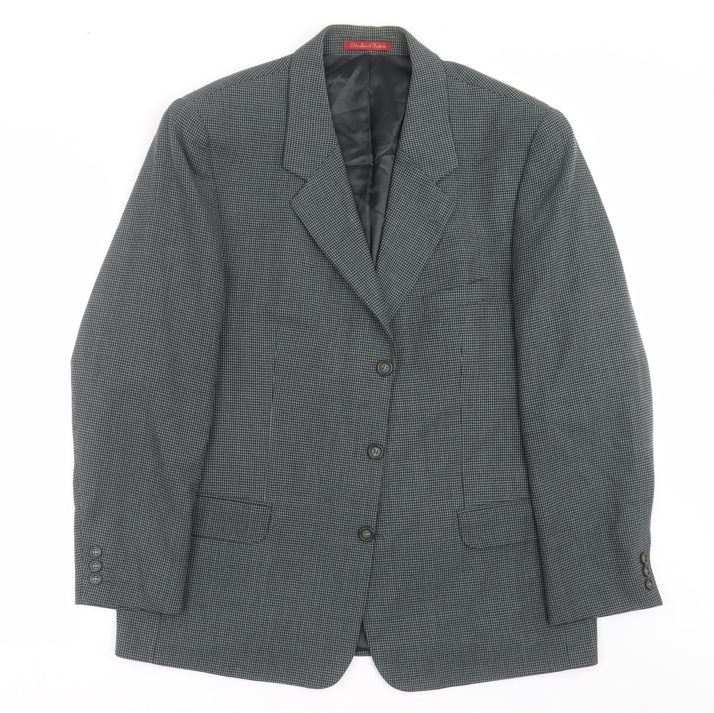 Debenham & Freebody Mens Grey Check  Jacket Suit Jacket Size 44