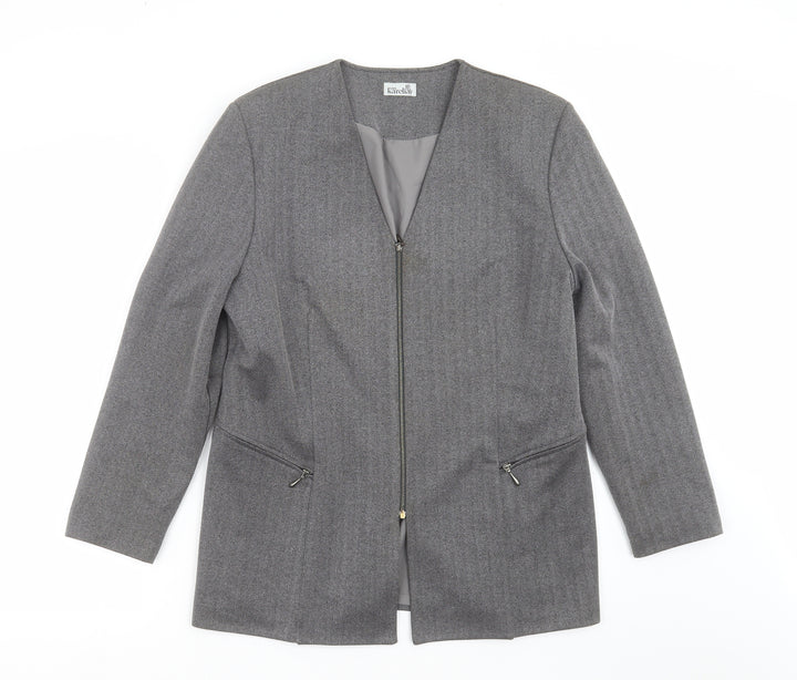 Karelia Womens Grey Jacket Suit Jacket Size 14