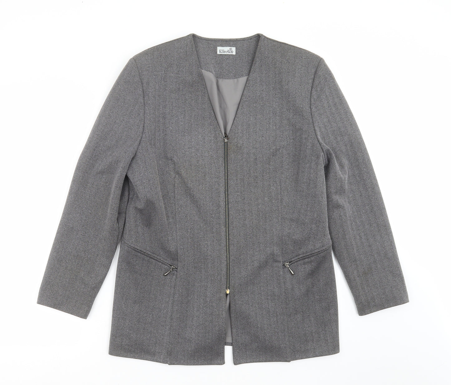 Karelia Womens Grey   Jacket Suit Jacket Size 14