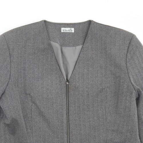 Karelia Womens Grey   Jacket Suit Jacket Size 14