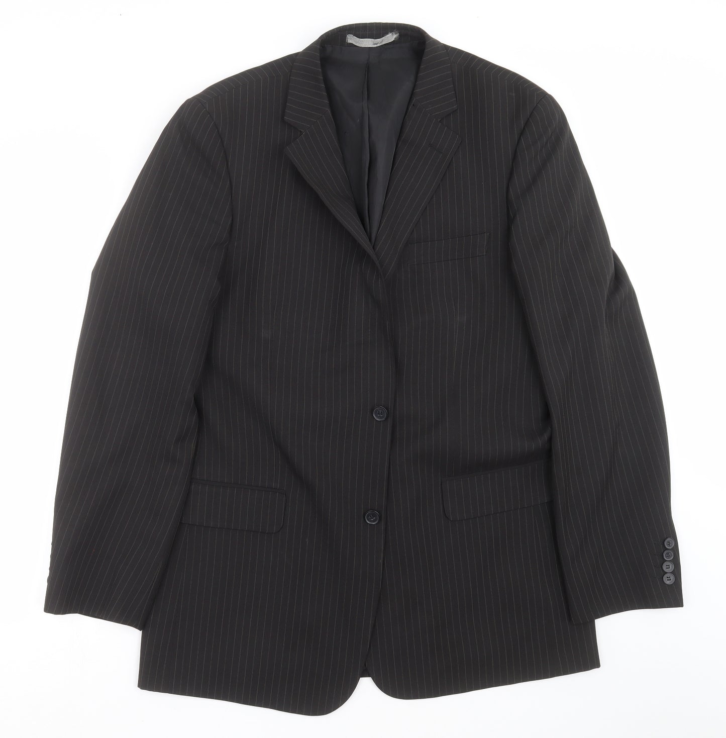 Taylor & Wright Mens Black Striped  Jacket Suit Jacket Size 42