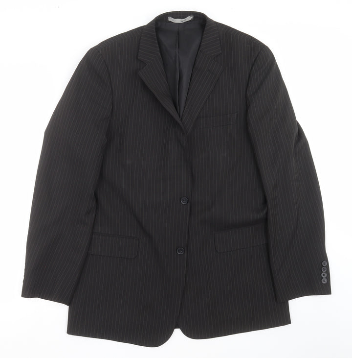 Taylor & Wright Mens Black Striped  Jacket Suit Jacket Size 42