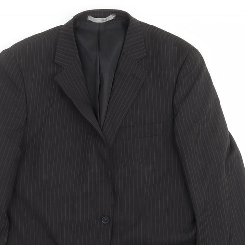 Taylor & Wright Mens Black Striped  Jacket Suit Jacket Size 42