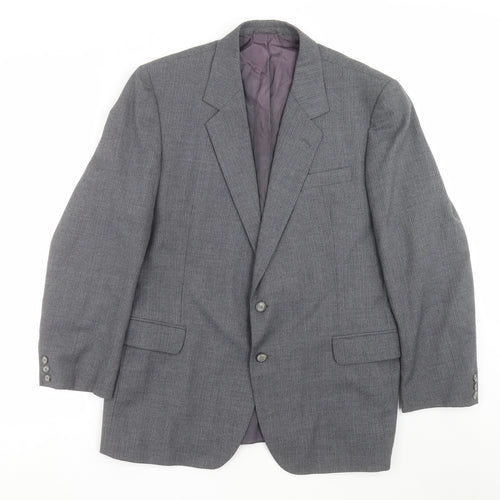Preworn Mens Grey Striped  Jacket Suit Jacket Size 46