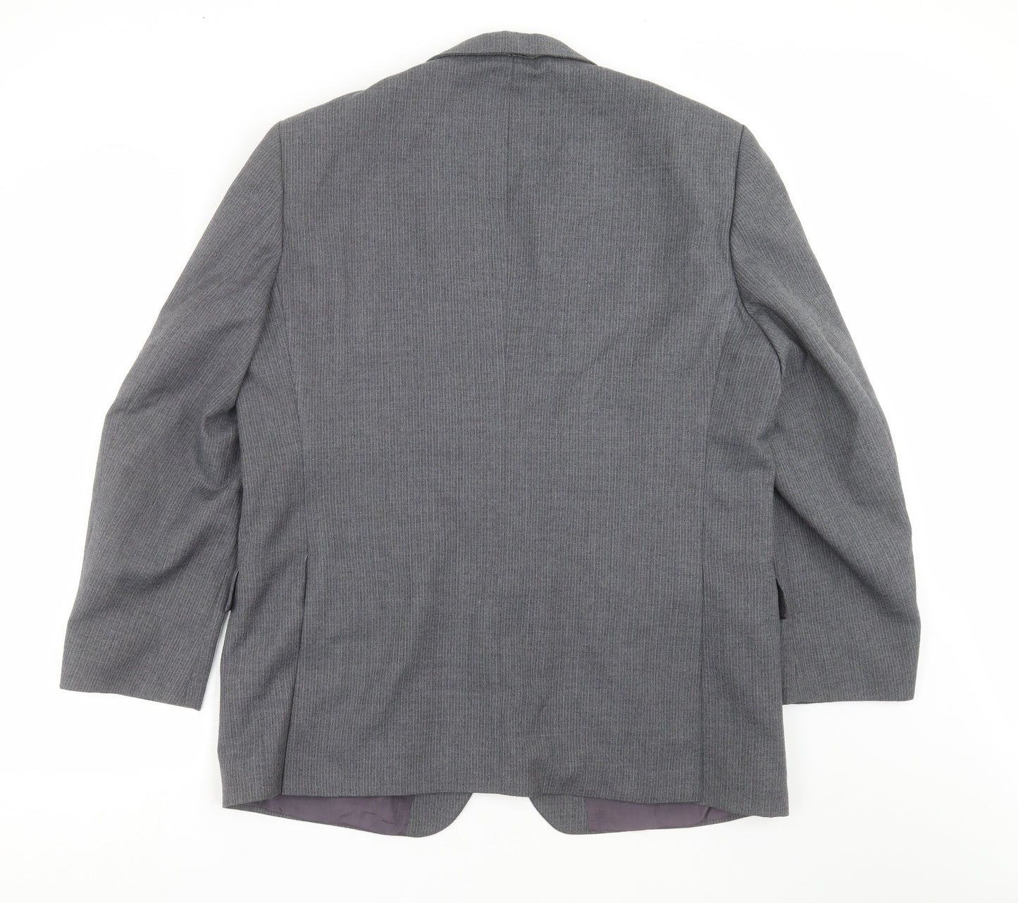 Preworn Mens Grey Striped  Jacket Suit Jacket Size 46