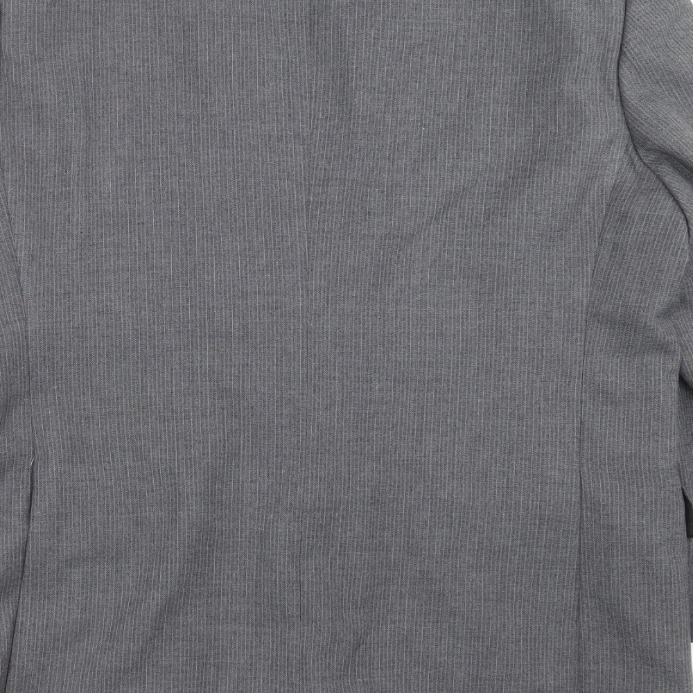 Preworn Mens Grey Striped  Jacket Suit Jacket Size 46