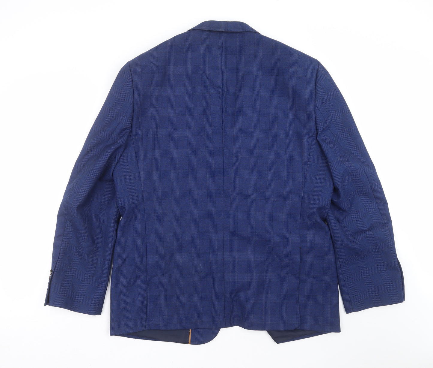 Fellini Mens Blue Check  Jacket Suit Jacket Size 46  - Tailored fit