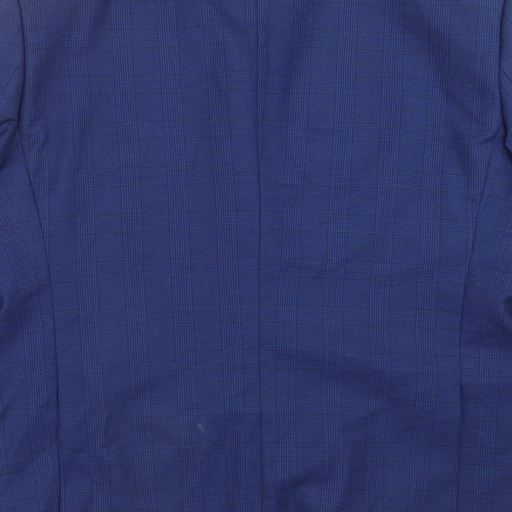 Fellini Mens Blue Check  Jacket Suit Jacket Size 46  - Tailored fit