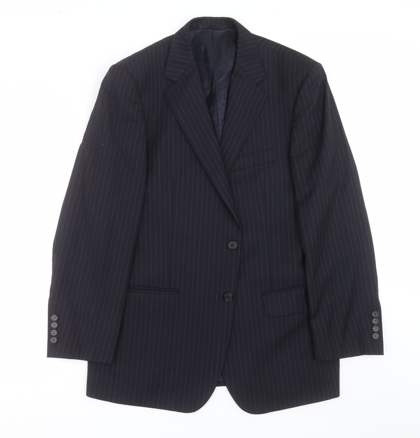 Marks and Spencer Mens Blue Striped  Jacket Suit Jacket Size 40