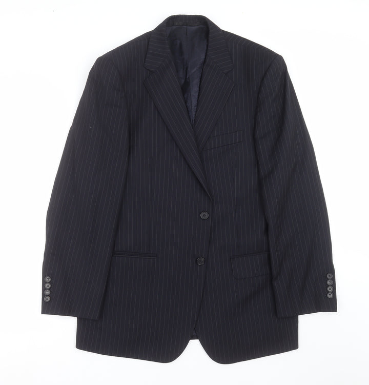 Marks and Spencer Mens Blue Striped  Jacket Suit Jacket Size 40