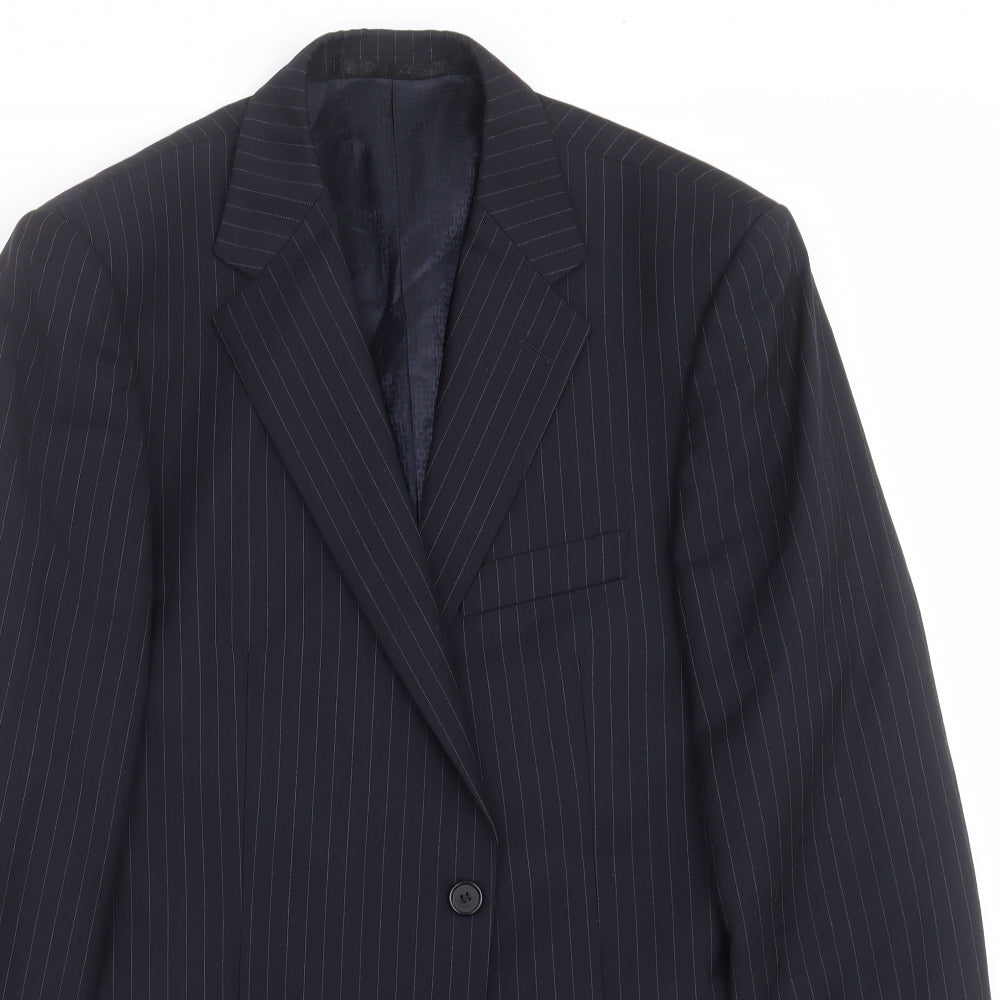 Marks and Spencer Mens Blue Striped  Jacket Suit Jacket Size 40