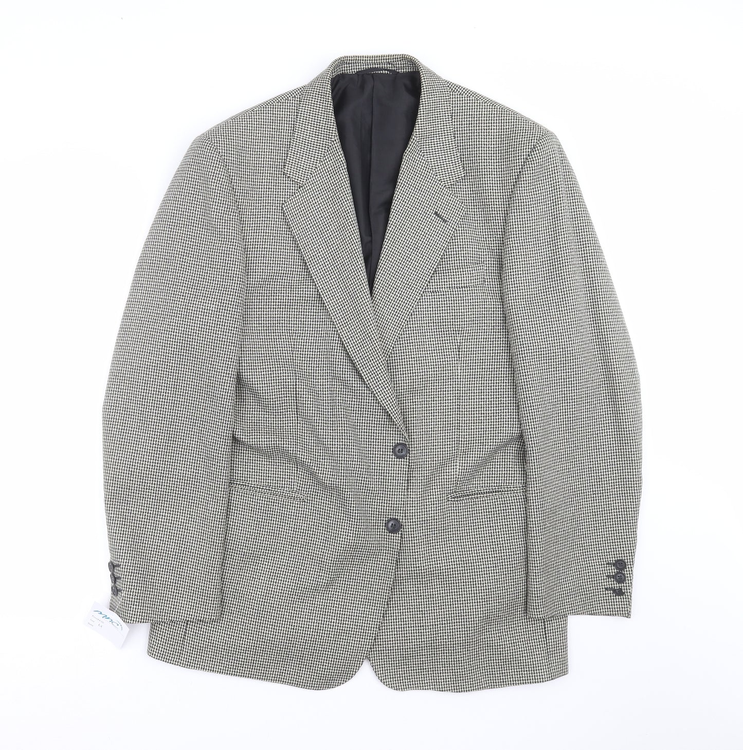 C&A Mens Beige Houndstooth  Jacket Suit Jacket Size 40