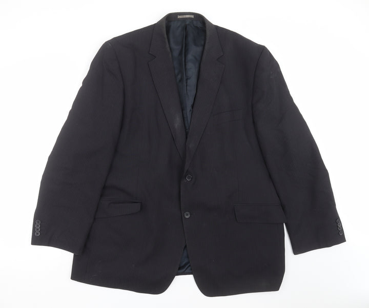 George Mens Blue Striped Jacket Suit Jacket Size 48