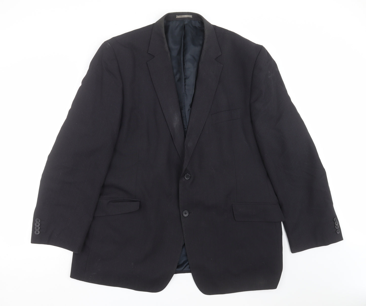 George Mens Blue Striped  Jacket Suit Jacket Size 48