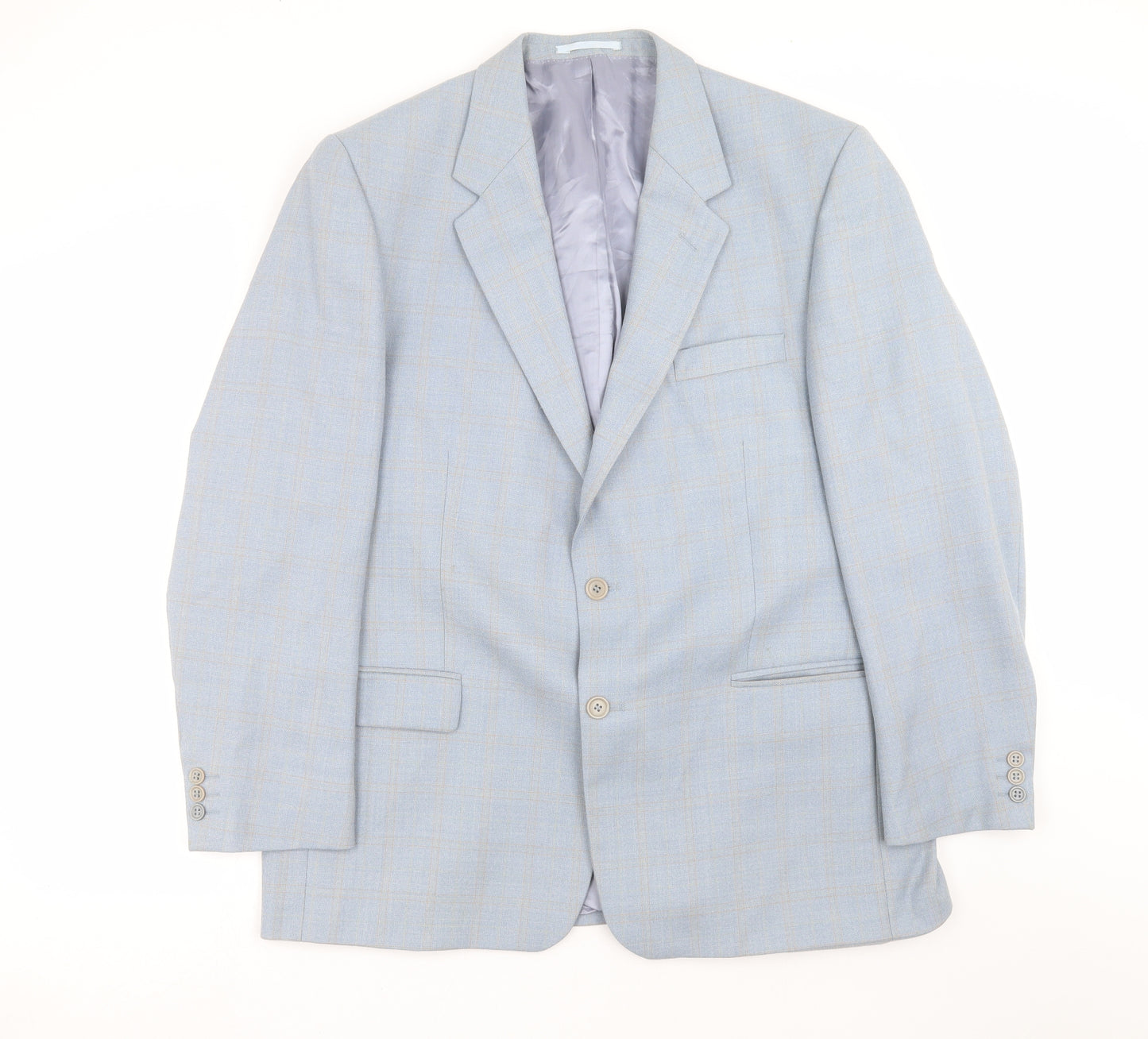 Brook Taverner Mens Blue Check  Jacket Suit Jacket Size 44