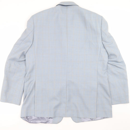 Brook Taverner Mens Blue Check  Jacket Suit Jacket Size 44