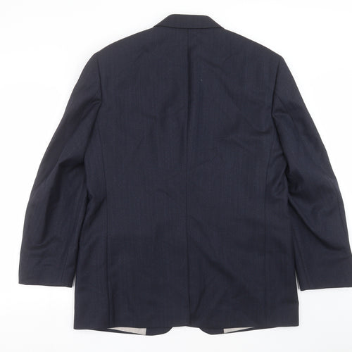 Impressions Perfect Mens Blue Herringbone  Jacket Suit Jacket Size 42
