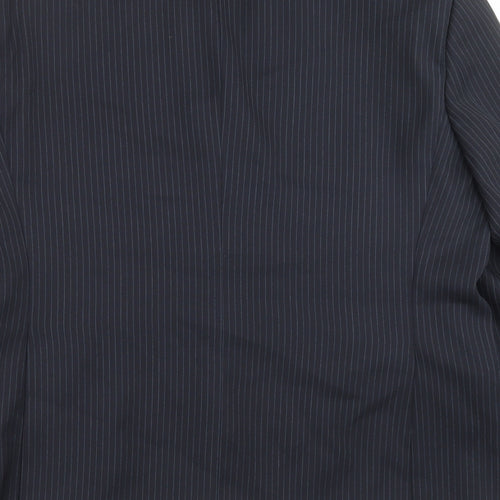Charlton Gray Mens Blue Striped  Jacket Suit Jacket Size 44