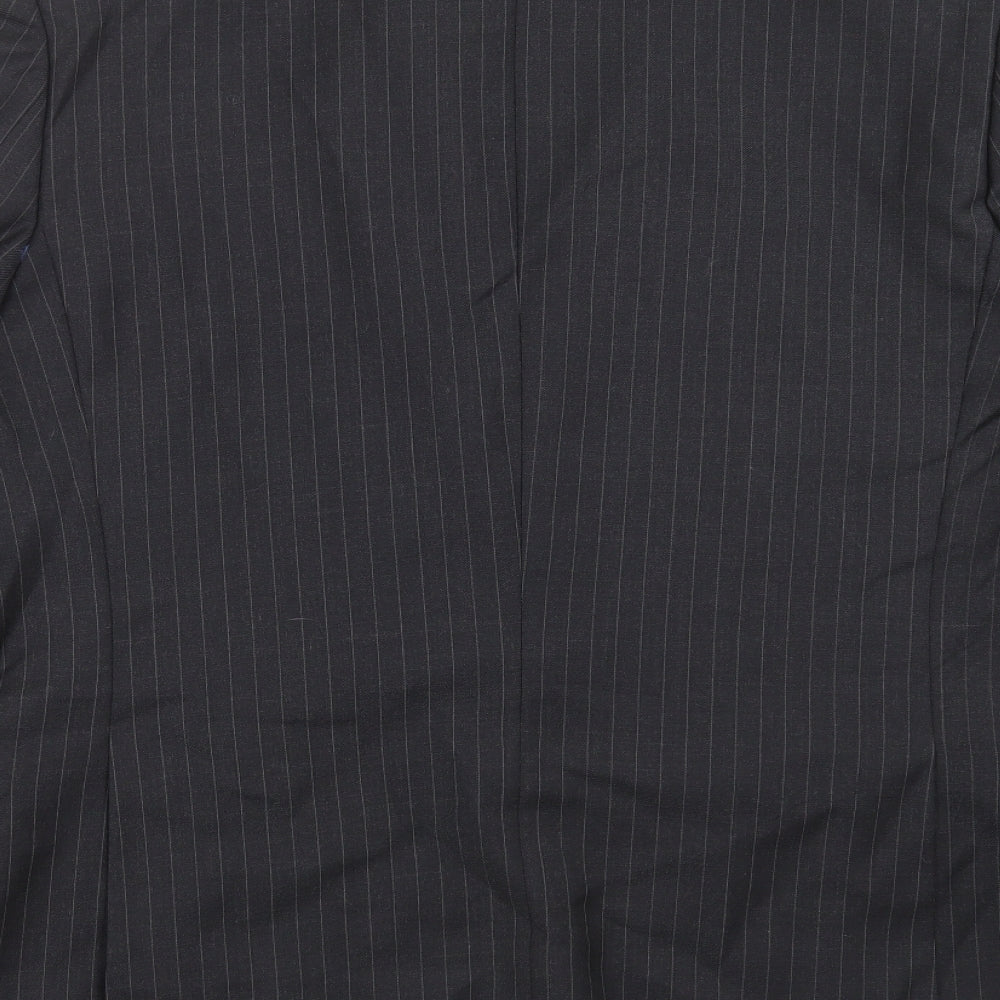 Charlton Gray Mens Grey Striped  Jacket Suit Jacket Size 46