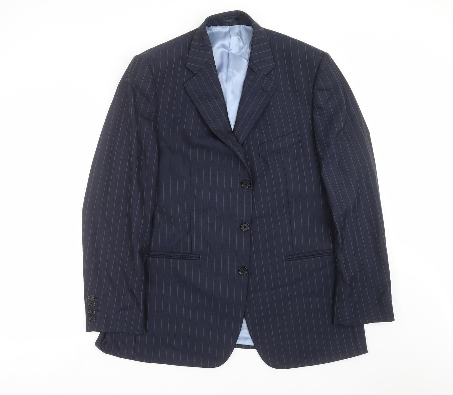 Charles Tyrwhitt Mens Blue Striped  Jacket Suit Jacket Size 44