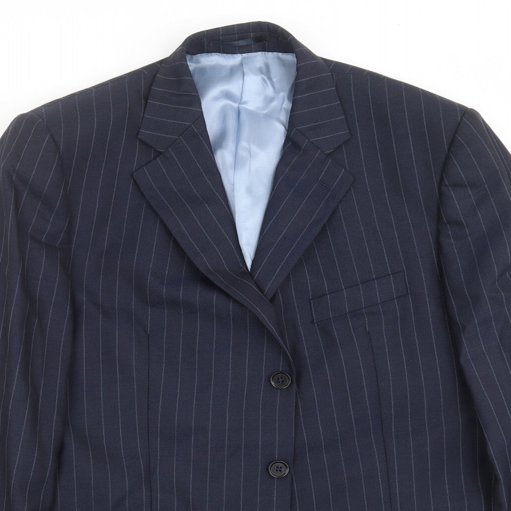 Charles Tyrwhitt Mens Blue Striped  Jacket Suit Jacket Size 44