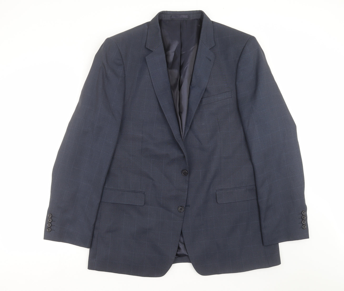 F&F Mens Blue Check  Jacket Suit Jacket Size 44
