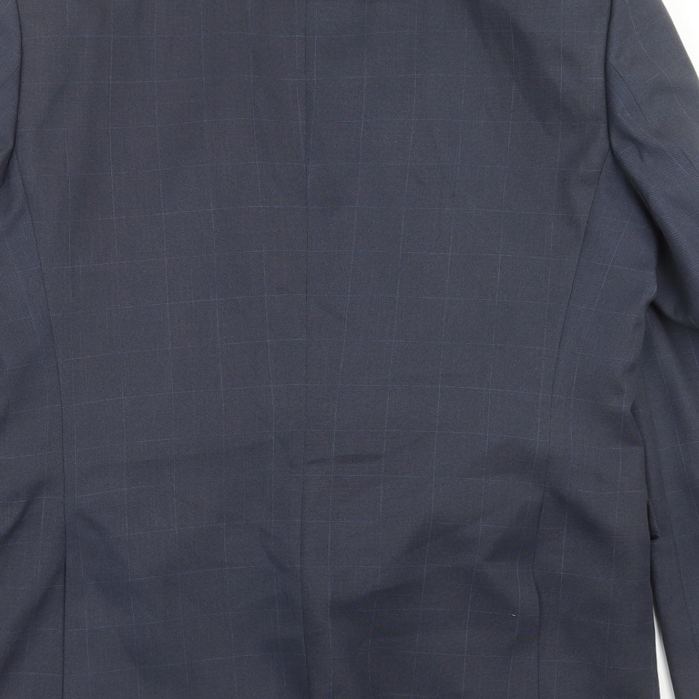 F&F Mens Blue Check  Jacket Suit Jacket Size 44
