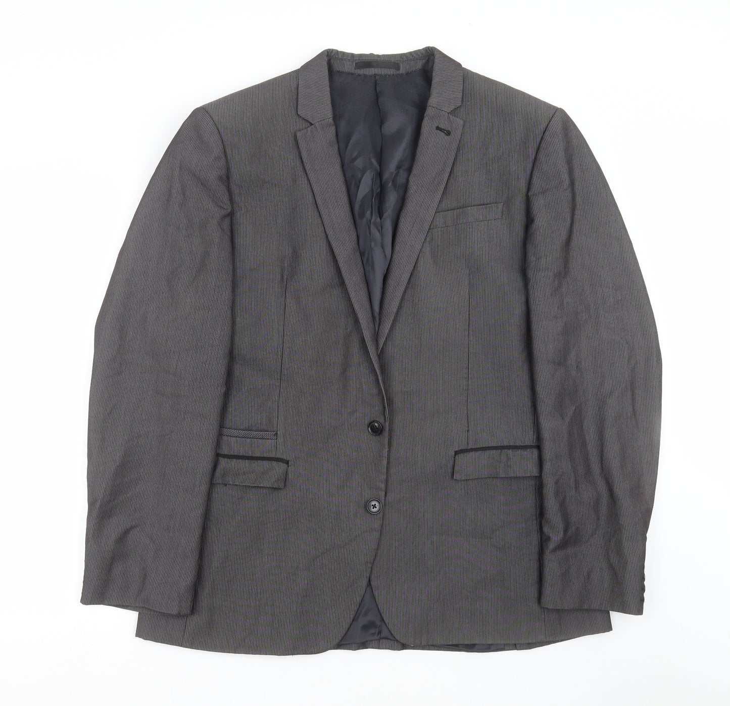NEXT Mens Grey Striped  Jacket Suit Jacket Size 44