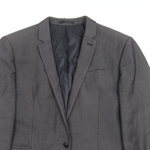 NEXT Mens Grey Striped  Jacket Suit Jacket Size 44